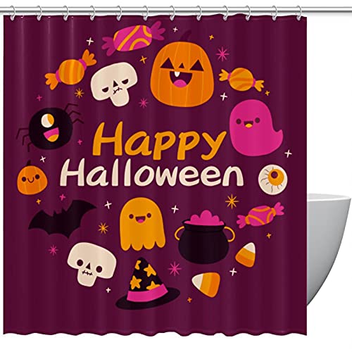Rideau de douche Halloween anti-éclaboussures grand format 183cm