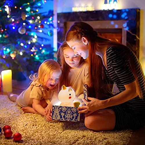 Okkmax Unicorn Night Light For Kids, Unicorns Gifts For Girls, Squishy Silicone Dimmable & Color Changing Cute Nursery Nightlight, Usb Rechargeable Bedside Touch Lamp For Kids Room Decor #TOP6