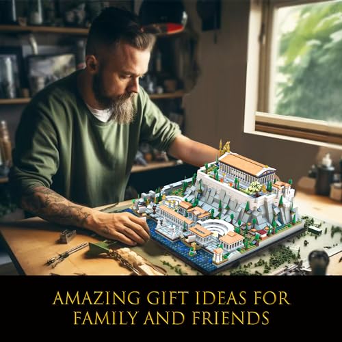 SpblastB Acropolis of Athens Building Blocks Set - 1988 Pieces Landmark Collection Kit for Adults, Kids, and Architects