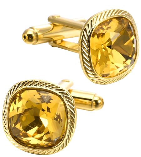Gemelos de piedra de zircón amarillo para hombre miniatura 1