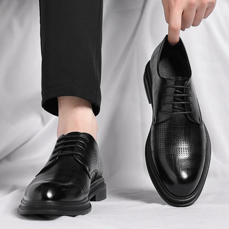 Men's Dress Shoes Men Genuine Leather Breathable Oxford Shoes Men Non-Slip Waterproof Business Formal Derby Shoes3