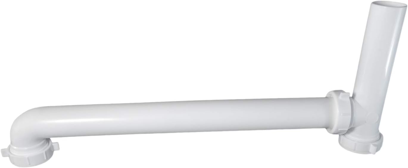 HIGHCRAFT Q45638U Plastic End Outlet Waste and TPR Washer for Tubular Drain 1-1/2 Inch White