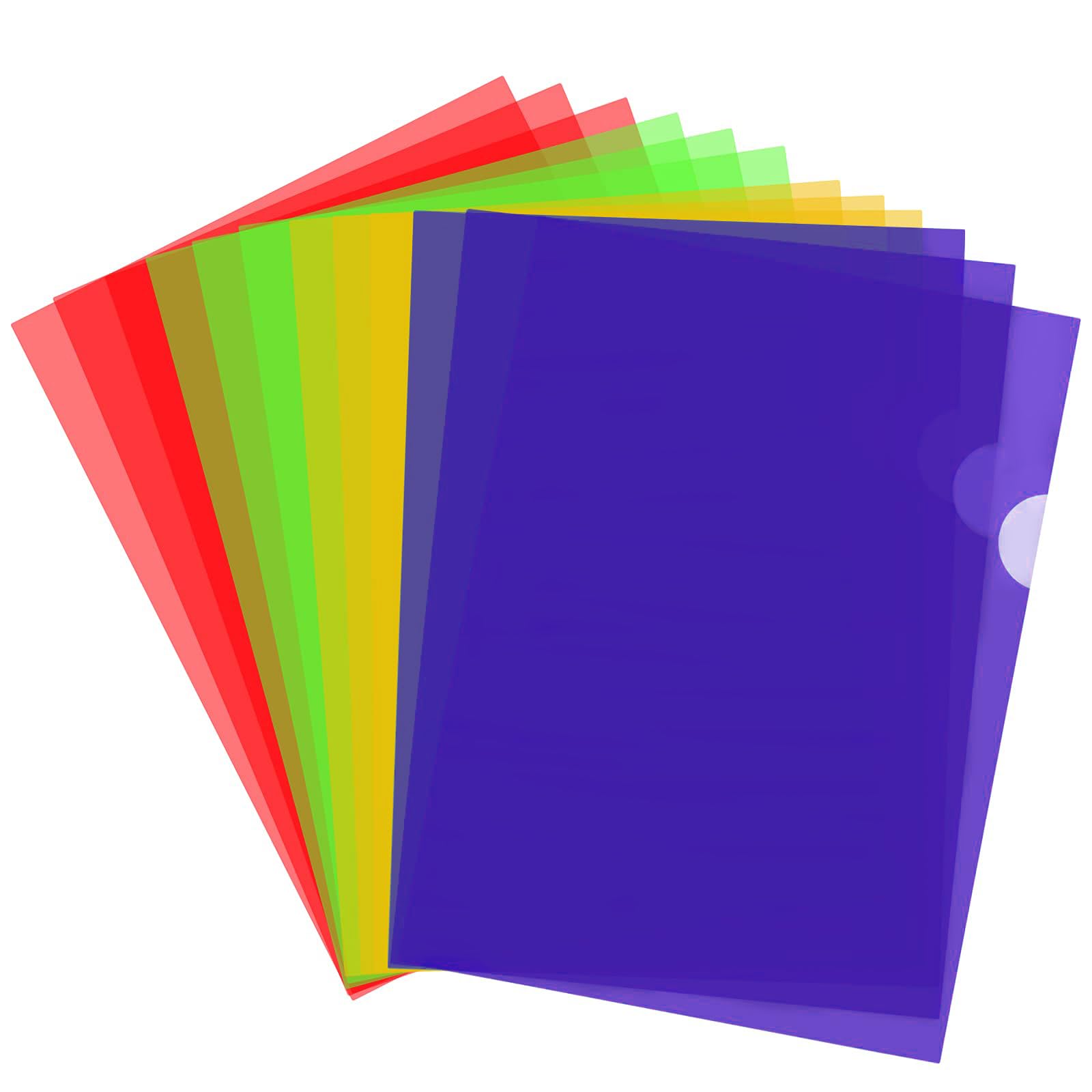 YunBey 12 Pack A4 Cut Flush Folders, Plastic Folders File Protection Covers Transparent Document Wallet A4 Sheet Protectors File for School Office (30.8 × 21.8cm)