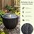Giantex 18" Round Outdoor Water Fountain with 6 LED Lights, Stone Gray Resin Sphere Waterfall Feature with Adjustable Pump, Lighted Bubbling Fountain for Garden Patio Porch Decor (17.5" Dia. x 14" H)