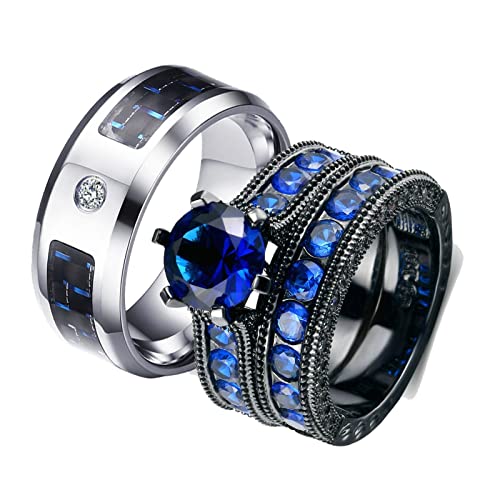 Bague en acier inoxydable de haute qualité ornée de carbone
