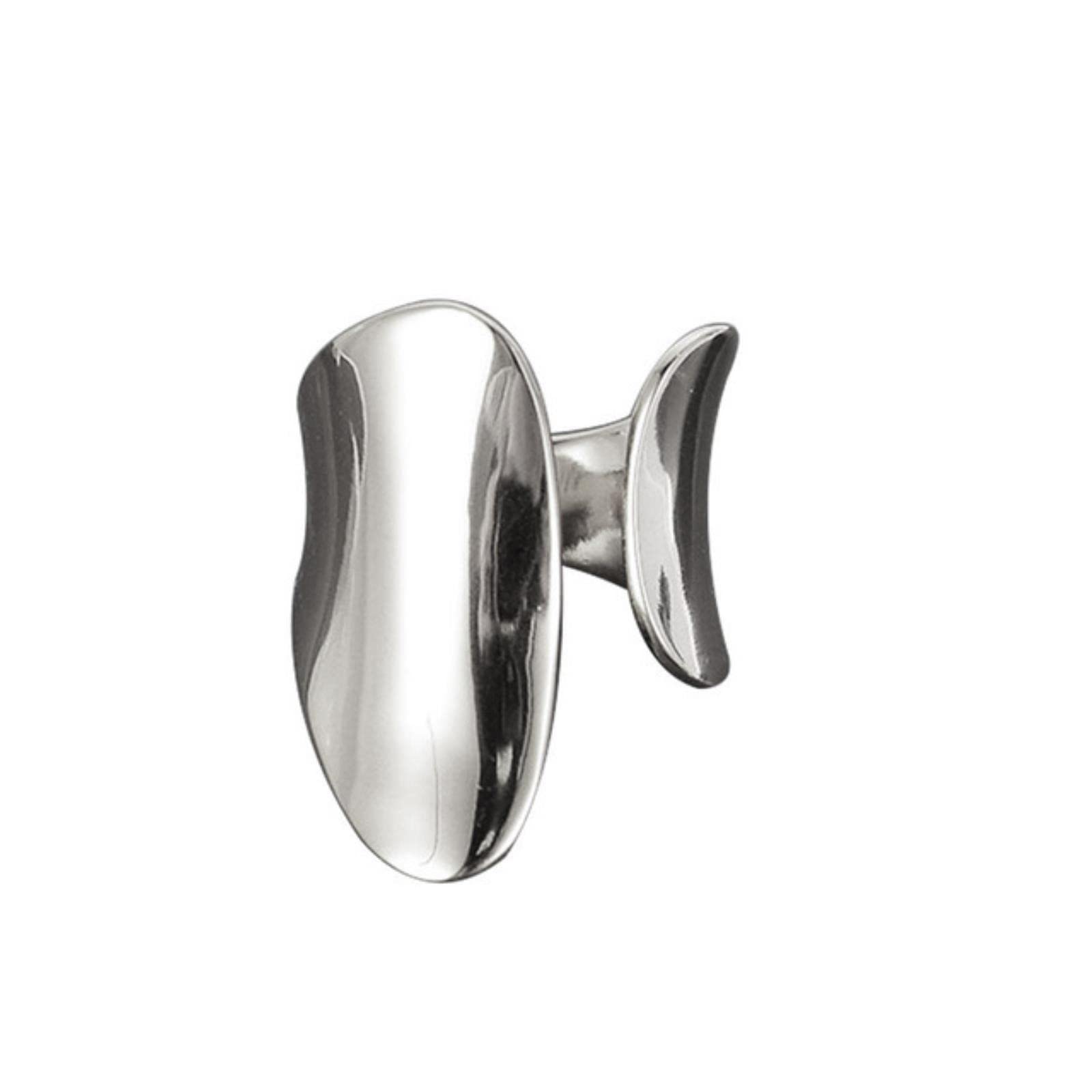 Anillo De Apertura De Superficie Lisa Hipérbole De Moda De Plata De Ley 925 Auténtica para Mujer, Joyería Fina para Fiesta De Boda