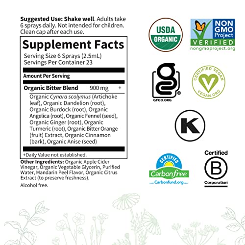 Garden of Life Organics Liver Bitters Detox Spray, Liver Detox Herbal