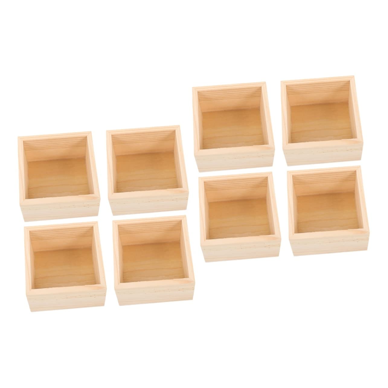 EXCEART 8piezas Cajas De Madera Rústicas Para Almacenamiento De Joyas y Manualidades De Diseño Práctico y Decorativo Para Oficina y Hogar