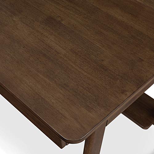 Finch Darren Home Office Drawer Mid Century Accent Desk, 43 Inch Wide Simple Modern Study Table, Walnut Brown #TOP4