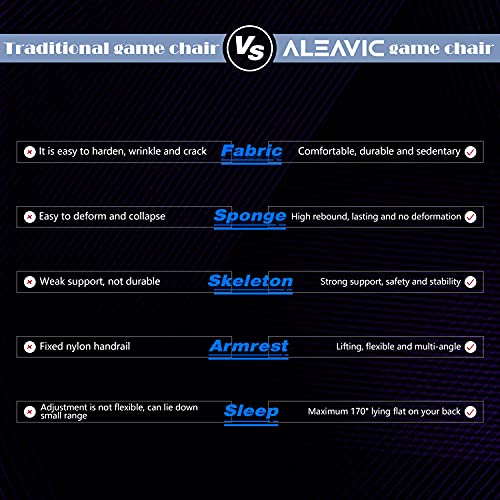ALEAVIC-Silla-GamerSilla-Gaming-con-ReposapiesSilla-de-Oficina-Ergonomica-Silla-Racing-con-Respaldo-AltoRojo