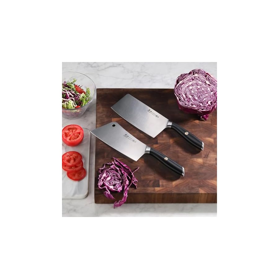 Cangshan L Series 2-Piece Cleaver Set, Forged German Steel (Black)