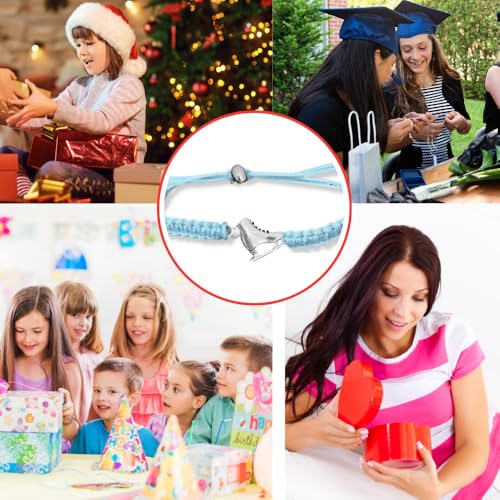 Image of Infinity Collection Figure Skating Charm Bracelet, Ice Skating Jewelry, Adjustable Skate Bracelet, Figure Skater Gift