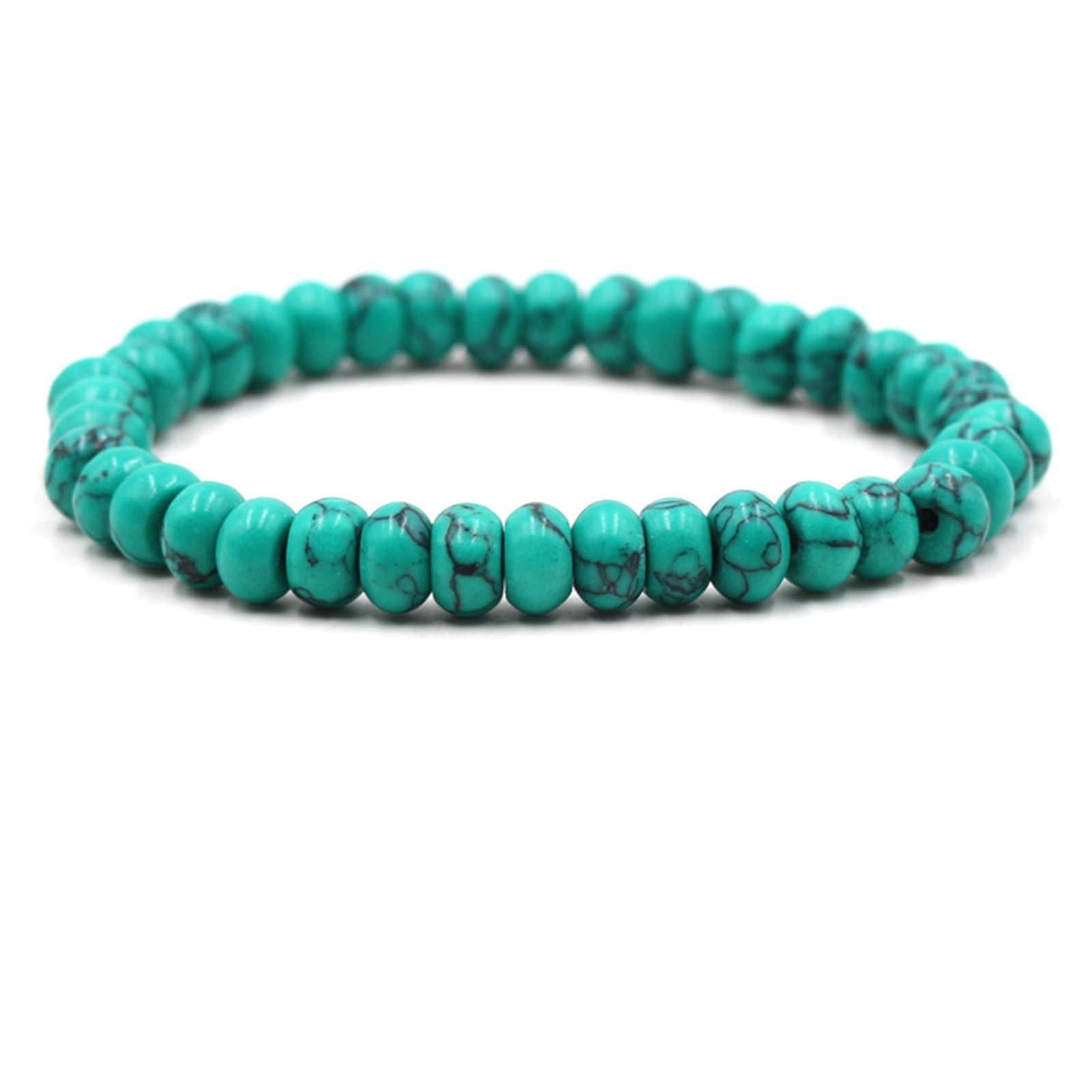 Bracelet de perles extensible 19 cm en agate WXKAGF - 5
