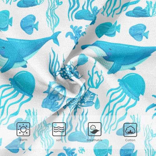 Ocean Whale Octopus Jellyfish Coral Blue Toddler Girls's Underwear 2T 23028923