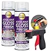 Aleene's Acrylic Sealer Spray (2-Pack) with Attachable Nozzle - 6 oz. Gloss Finish, Clear - Water Proof Sealant - Non-Yellowing - Includes Snap-in Spray Can Holder with Trigger