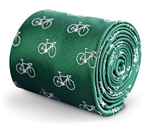 Frederick ThomasGreen Tie with Bicycle Design