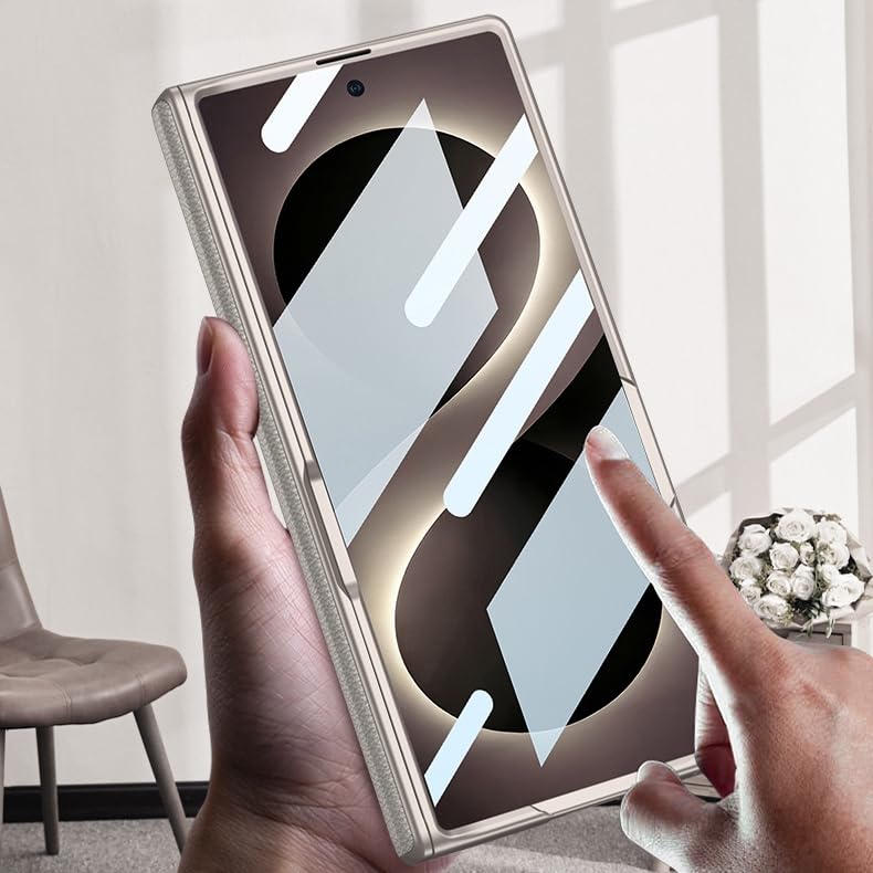 Custodia in pelle resistente per il tempo libero compatibile con Samsung Galaxy Z Fold 8 Ultra (nero)