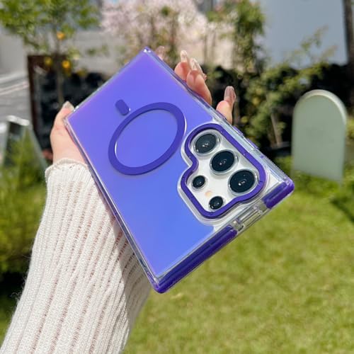 Étui magnétique Galaxy S23 antichoc violet foncé anti-rayures