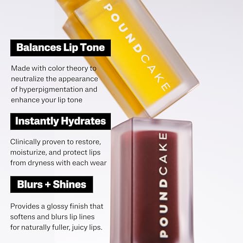 Image of POUND CAKE Cake Theory Plumping Lip Oil | Hydrating & Moisturizing Lip Oil Balm, Lip Gloss, and Lip Mask with Hyaluronic Acid | Clean, Vegan Formula | Lip Plumper Treatment | 0.23 oz, Melted Butter