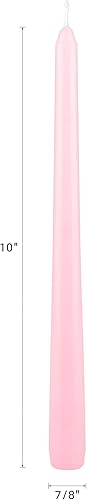 Miniatura 2 de Mega Candles 4 velas cónicas rosas sin perfume, velas de cera vertidas a mano de 10 x 78 pulgadas, decoración del hogar, recepciones de boda, baby