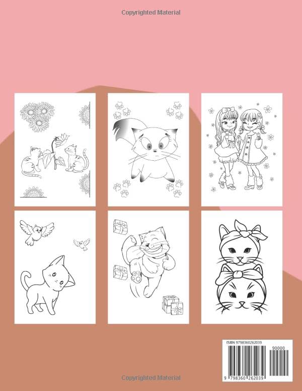 cute kitten coloring book for gils 3-9: cute kitten coloring sheets This cute cat coloring book is the perfect gift to give or keep for your self. image 3