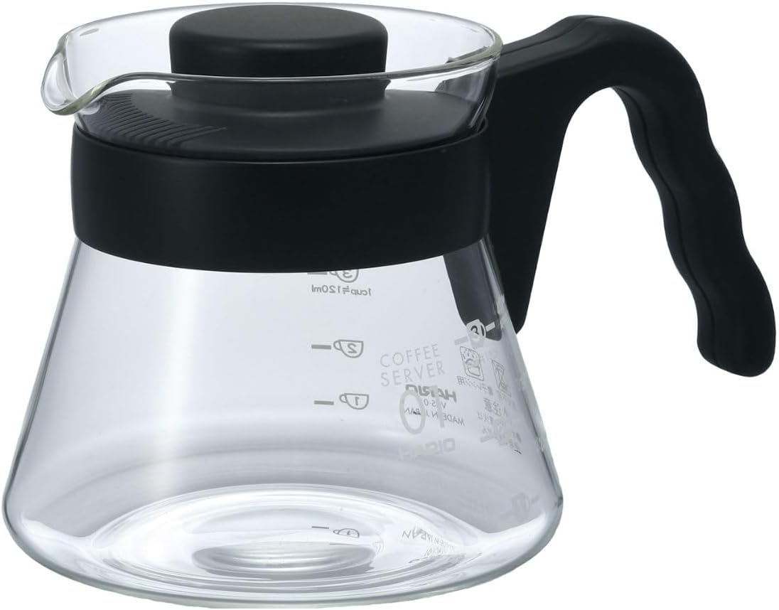 HARIO V60 Coffee Server, Microwave/Dishwasher Safe, 15.7 fl oz (450 ml) Black, Made in Japan VCS-01B