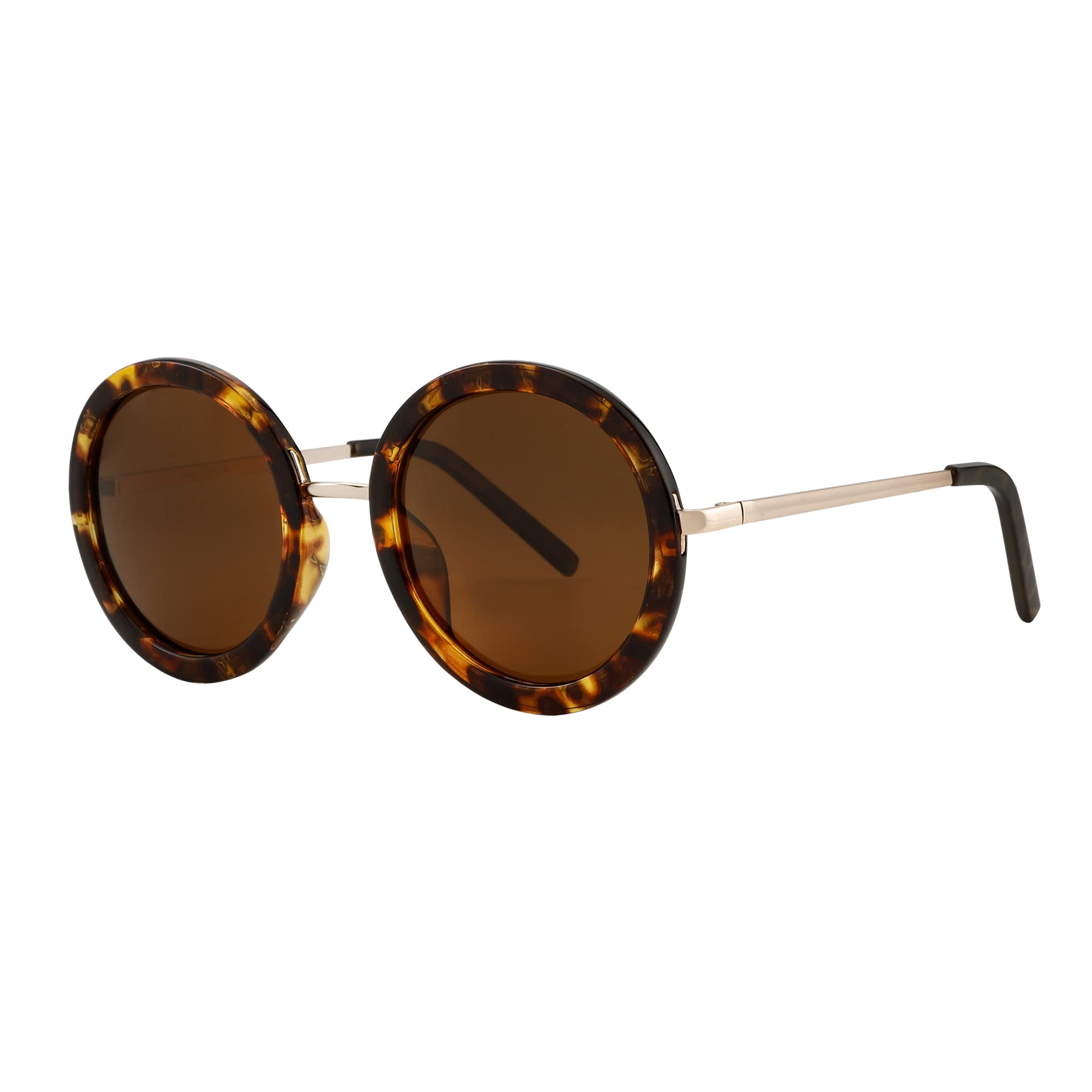 JOOX Polarized Retro Round Sunglasses for Women, Vintage Oversized Ladies Sun Glasses with 100% UV Protection Lens