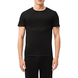 Lacoste Men's 100% Cotton Slim Fit Crew Neck Undershirt, 3-Pack