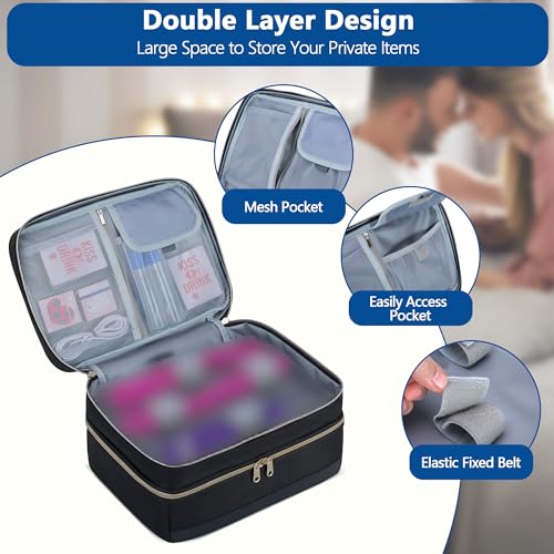 Miniatura 3 de Damero Bolsa De Almacenamiento Con Cerradura, Bolsa Discreta Para Juguetes De Silicona, Caja De Bolsa De Almacenamiento De Juguetes Privado Para Mujeres Y Hombres