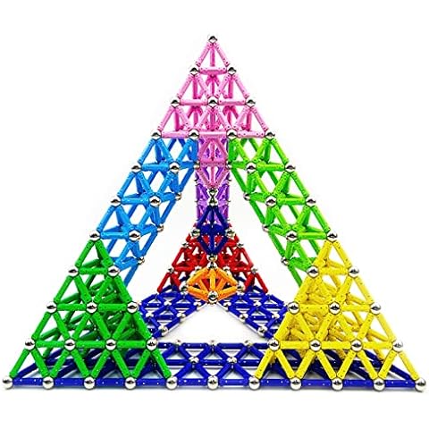 morkka 144 Pieces Puzzle Magnetic Building Blocks Toy Magnetic Building Kit Montessori Educational Toy for Children Play Stacking Game with Magnetic Brick and Sticks Cover