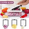 RuK Vegetable Chopper, Extra Large Chopper Vegetable Cutter, Multifunctional 10-in-1 Pro Food Chopper - 6 Blades, 4 Vegetable Spiralizers, E-Recipes - Veggie Chopper with Container