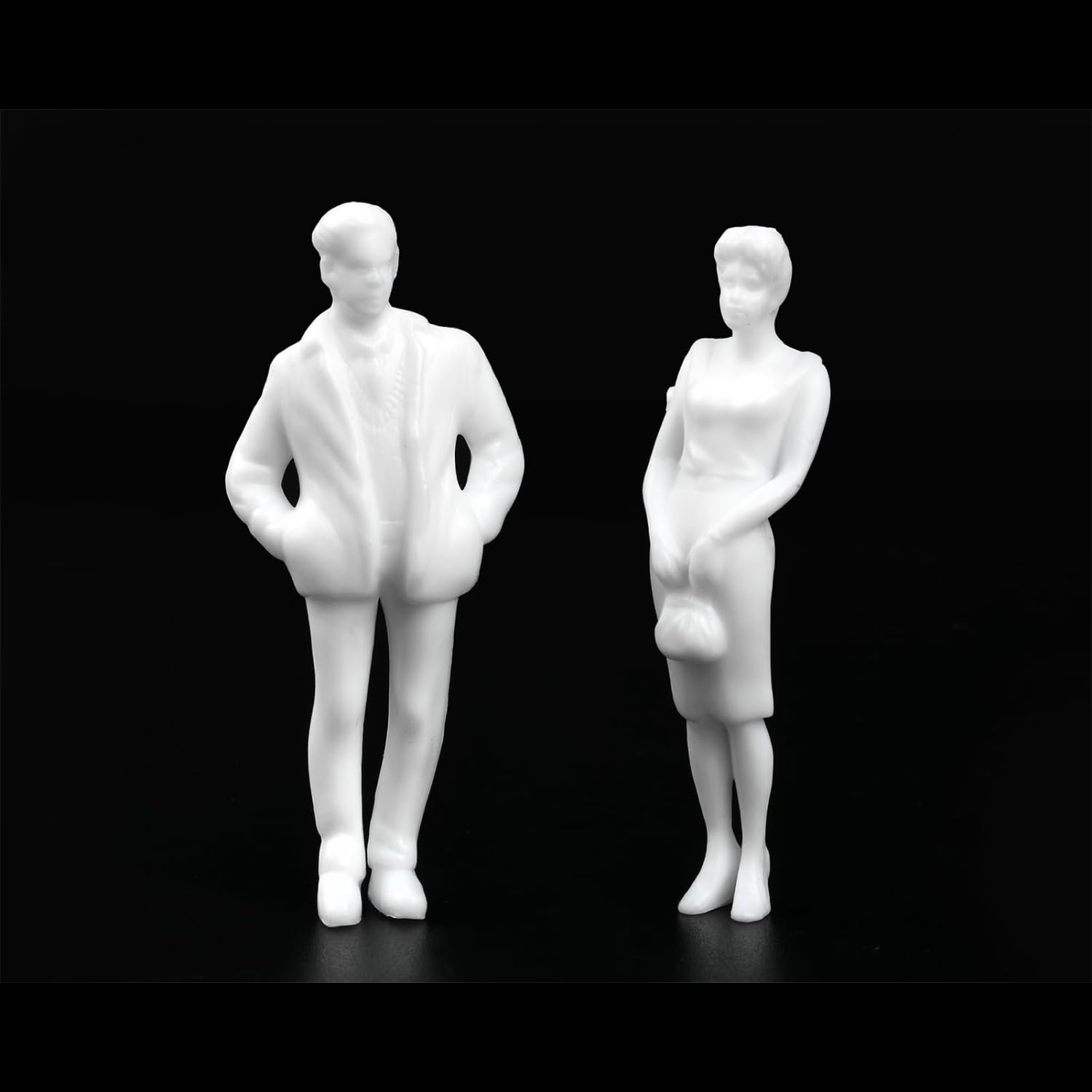 Lot de 100 figurines blanches non peintes 1:150 - Modèles de personnages miniatures exquis - Accessoires décoratifs pour la fabrication de mini maisons de poupée Lot de 100 figurines blanches non peintes 1:150 - Modèles de personnages miniatures exquis - Accessoires décoratifs pour la fabrication de mini maisons de poupée