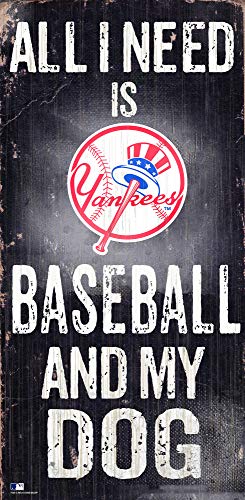 Fan Creations MLB New York Yankees Unisex New York Yankees Baseball and My Dog Sign, Team Color, 6 x 12