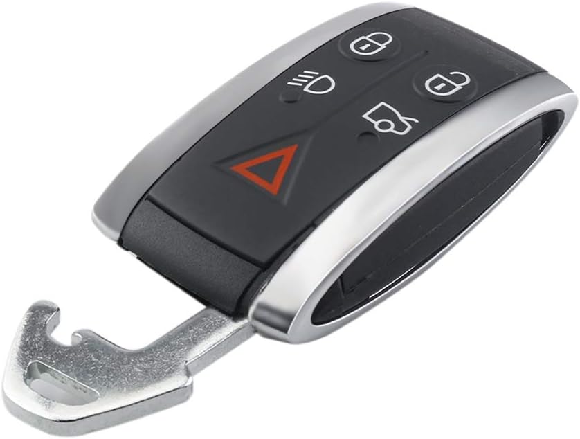 5 Button Smart Car Key Fob Case for Jaguar XF XK XKR X-Type S-Type 2007-2012 Key Shell Replacement with Uncut Blade KR55WK49244