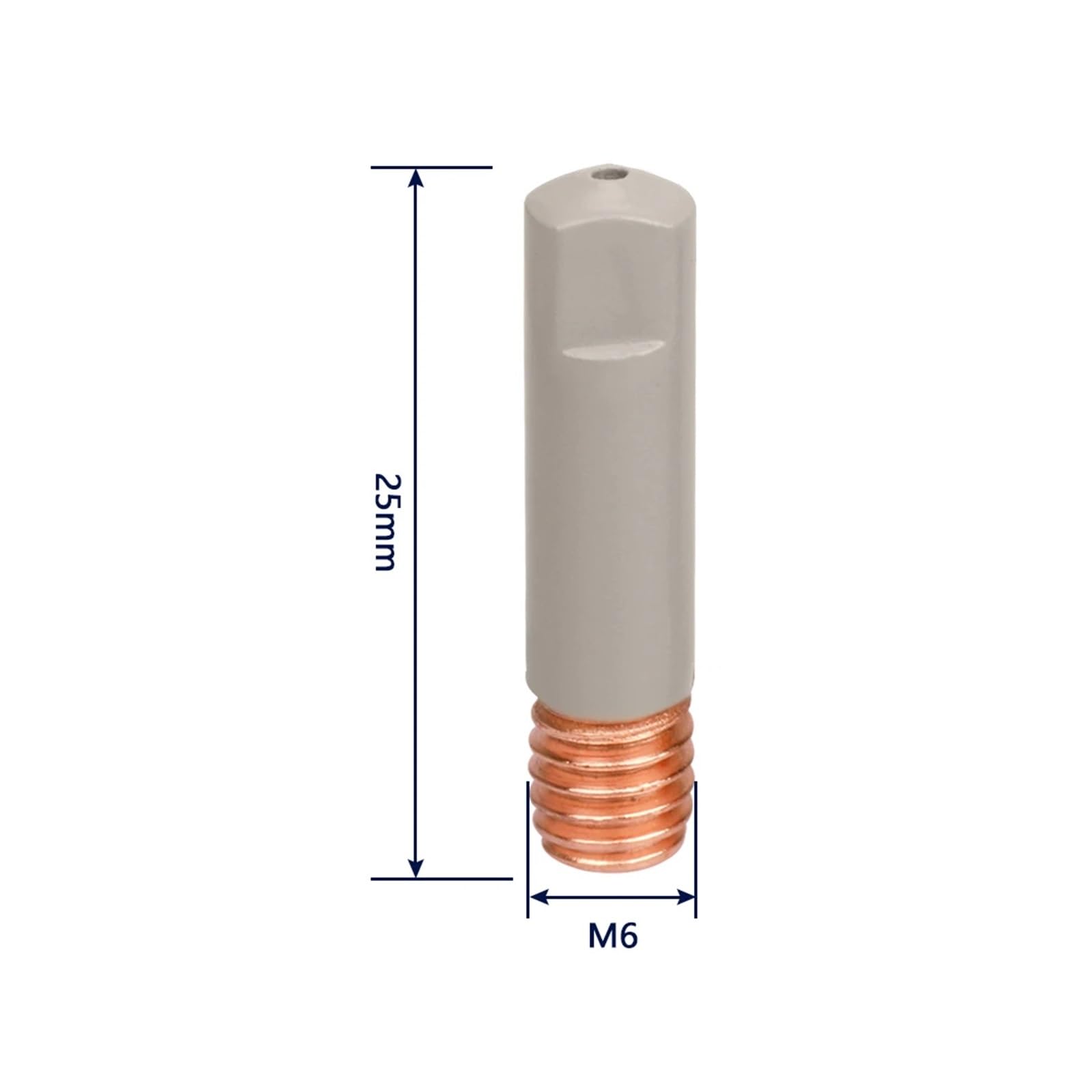 MB 15AK Punte di contatto for saldatura nuovo rivestimento protegge 25mm M6 Punta ugello gas 0,8mm-1,2mm Torcia for saldatura MIG Parti di utensili for saldatura(0.8MM,20PCS)