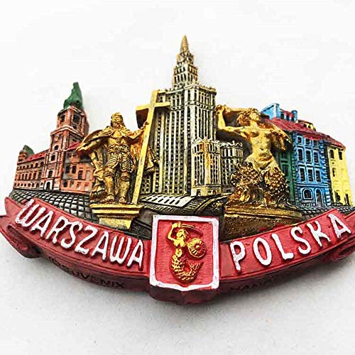 Imán 3D souvenir Varsovia Polonia rectangular miniatura 2