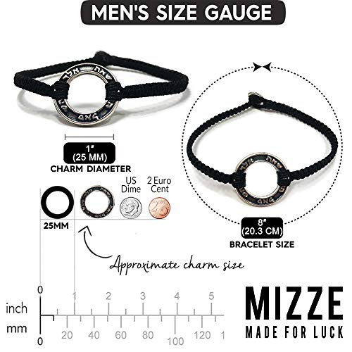 Black Macrame 8\" Charm Bracelet for Men with Protection, Health, Success and Good Fortune Ring Charm - Waterprooof Durable and Handmade Jewelry for Men - Thumbnail 5