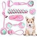 Bidason 犬 ロープ おもちゃ 噛むおもちゃ 可愛い 綿ロープ コットン ボール ストレス解消 ペット用 丈夫 耐久性 清潔 歯磨き 運動不足解消 小/中型犬に適用 ピンク 犬用玩具 7個パック
