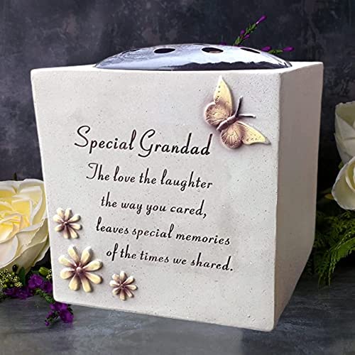 PHG Grave Vase Rose Bowl with Butterfly and Flowers, Grandad - Image 3
