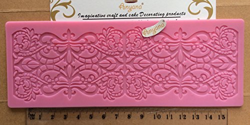 Anyana Fleur De Lis Cake Lace Mold, Lace Fondant Molds Silicone Lace Molds For Cake Decorating, Cupcake Top Decoration #TOP3