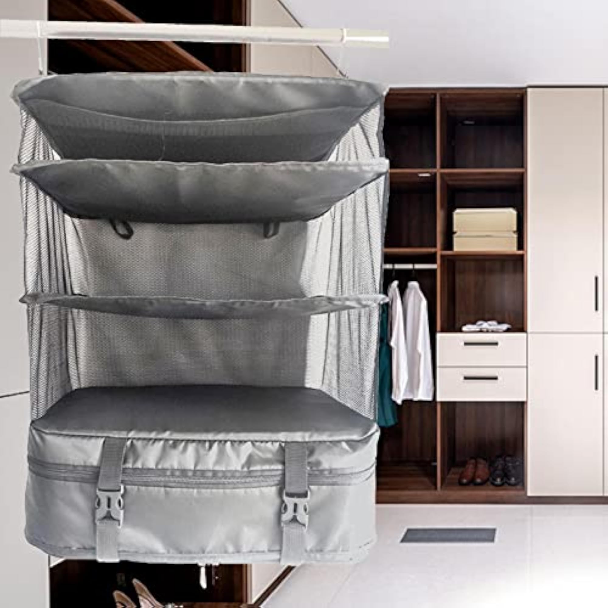 Foldable Suitcase Storage Bag, Gray