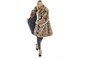 Plush Hooded Real Raccoon Fur Coat