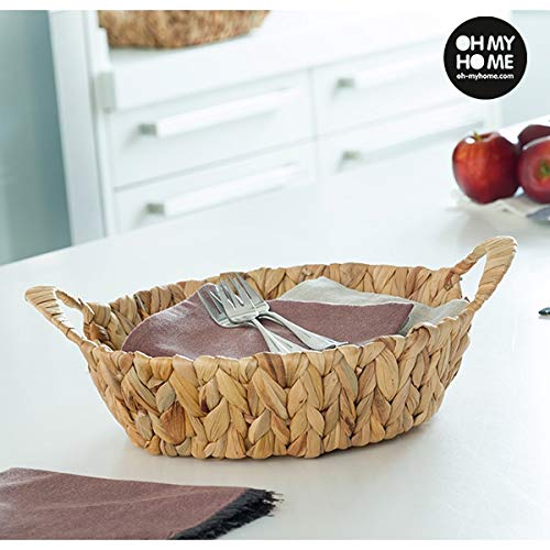 Cesta Redonda de Hoja de Maíz Oh My Home