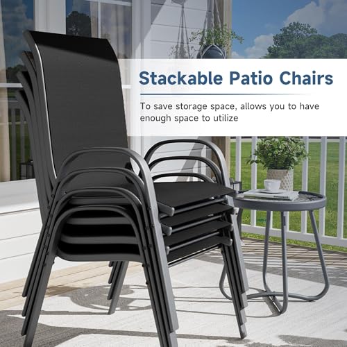 image for Amopatio Patio Chairs Set of 4, Outdoor Stackable Dining Chairs for Al