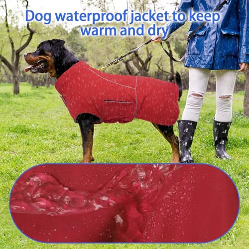 Image of MIGOHI Dog Snow Jacket,Large Dog Winter Coat,Winter Jackets for Dogs,Fleece Jacket for Dogs Boy Girl,Pet Clothes for Hiking Camping,Corgi,Shibainu,L,Red