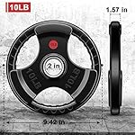 GIKPAL Olympic Rubber Grip Weight Plates, Barbell Weight Plates Set for Home Gym, 2-inch Hole & Solid Cast Iron Core, Strength Training Plates for Weightlifting (10lb-45lb) - Image 2