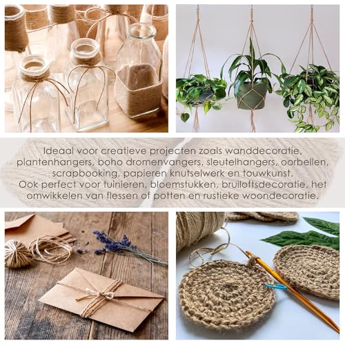 Cuerda de yute de 2mm resistente y biodegradable para entutorar plantas y regalos 6