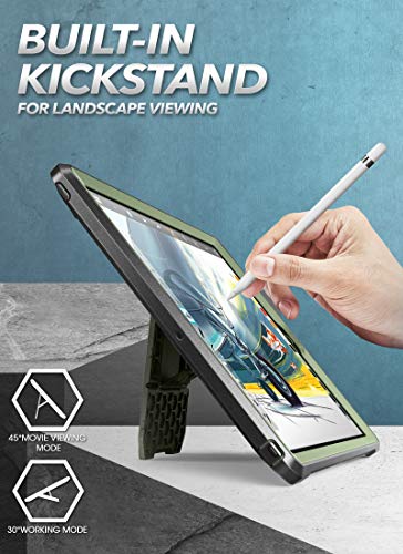 Image of SUPCASE Designed for iPad 10.2 2019 Case, [Unicorn Beetle Pro Series] with Built-in Screen Protector and Dual Layer Full Body Rugged Protective Case for iPad 7th Generation (Green)