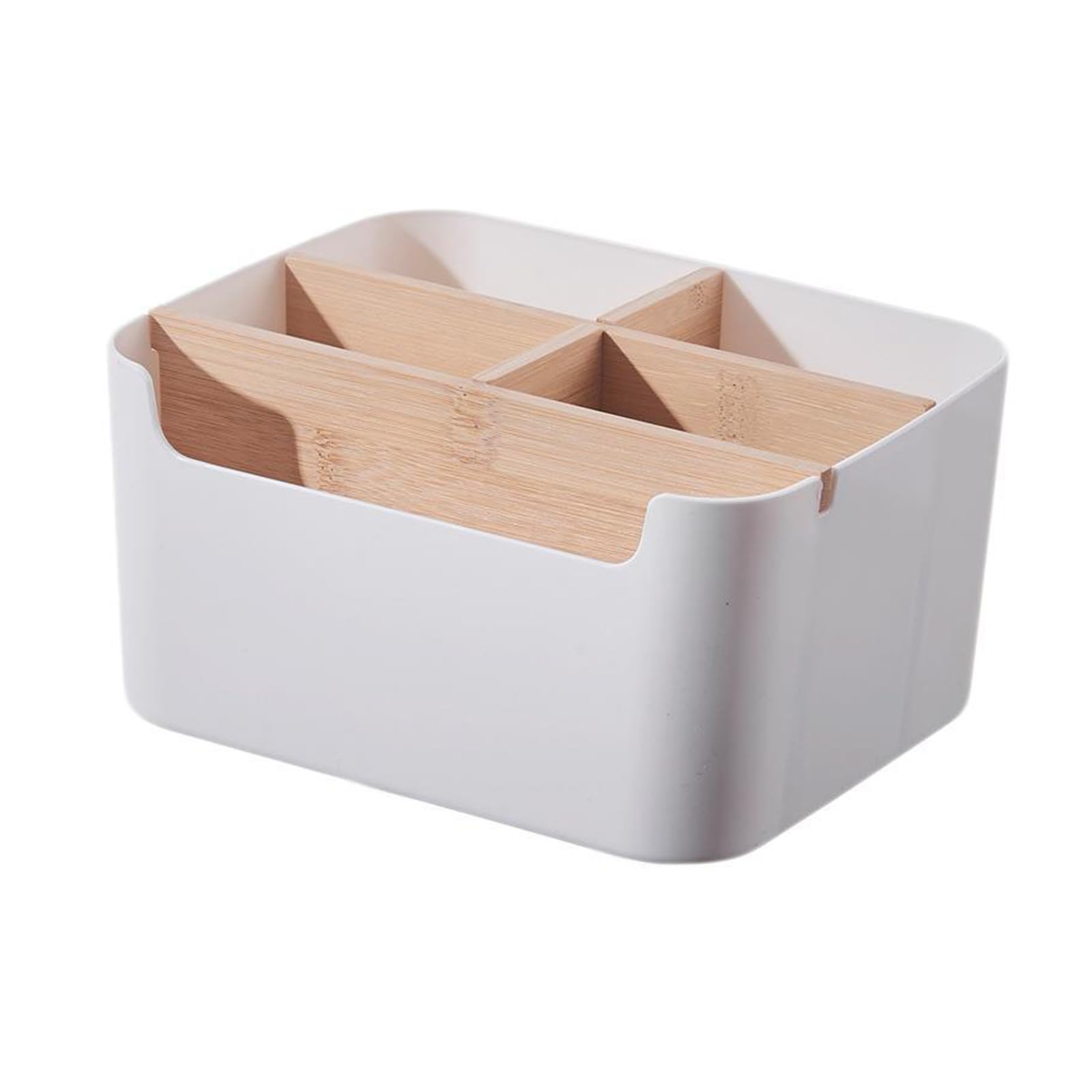 HZGFNBZ Multifunctional Desk Organisers with Pen Holder Space Saving Wood Pen Storage Case Remote Storage Compartments