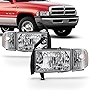 AKKON - For 94-01 Dodge Ram 1500 2500 3500 Chrome Headlights w/Corner Signal Lamps Left+Right Replacement